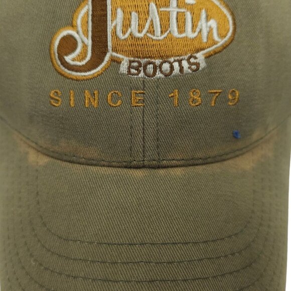 Justin Boots Logo Embroidered M & F Western Strapback Cap Trucker Baseball Hat - Picture 9 of 15